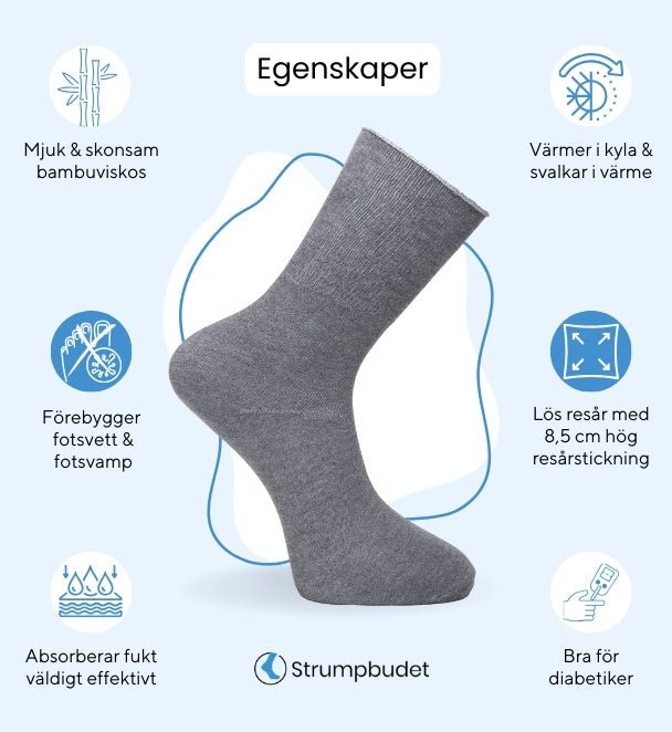 3-pack Bambustrumpor Lös Resår Multi
