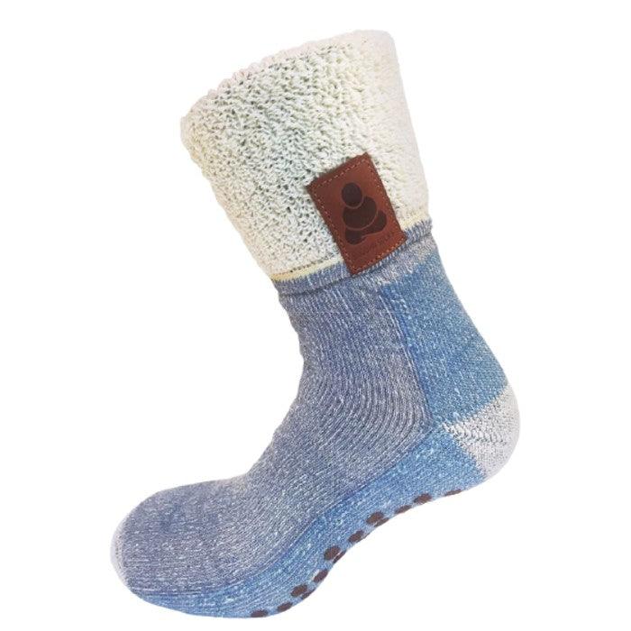 Ljusblå buddha socks med halkskydd - Strumpbudet