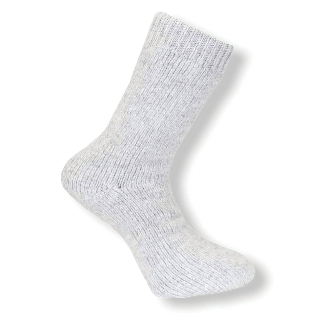 Ljusgrå raggsockor i ull