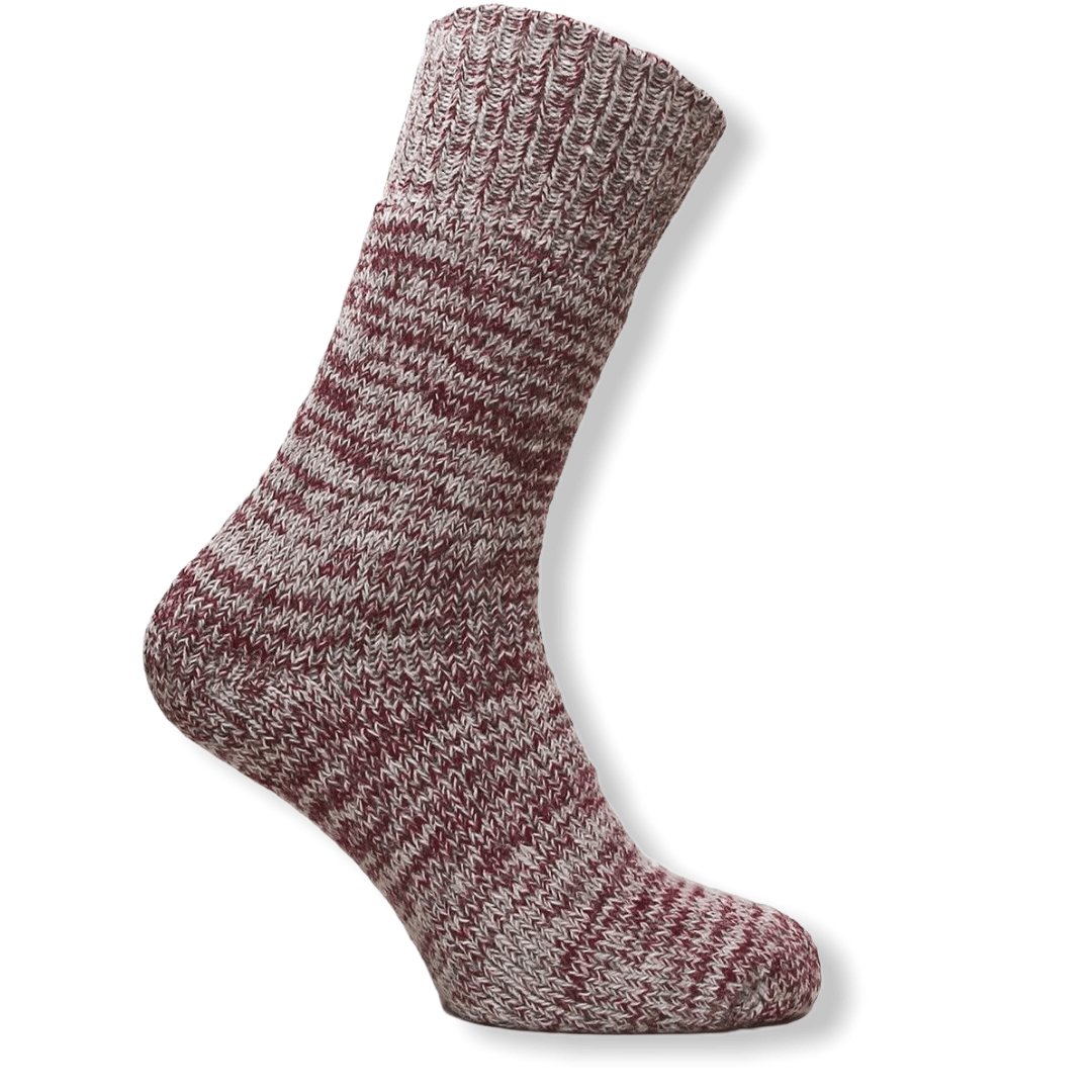 Vinröda raggsockor i ull
