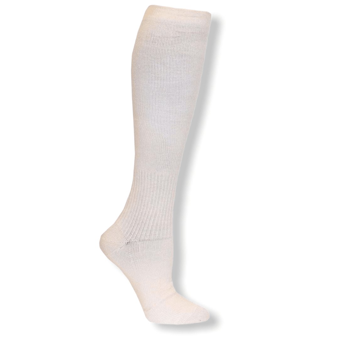 Beige stödstrumpor med mild kompression- Strumpbudet