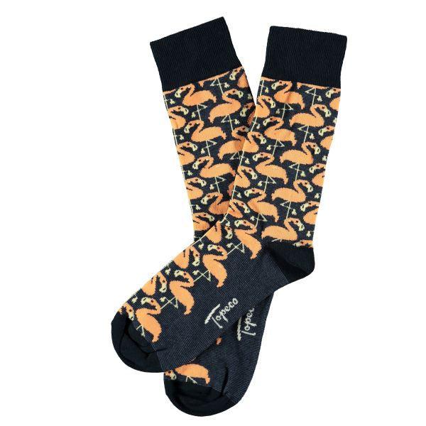 Herrstrumpor med gula flamingos från Topeco - Strumpbudet