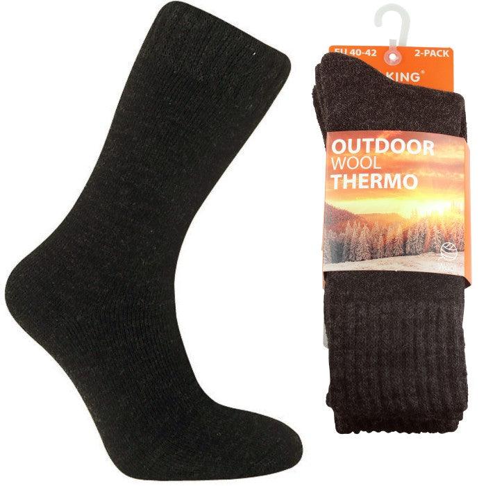 Mörkgrå thermostrumpor i mysig ullblandning - Strumpbudet